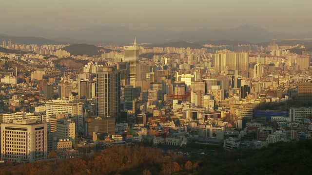 韩国首尔的城市天际线视频素材