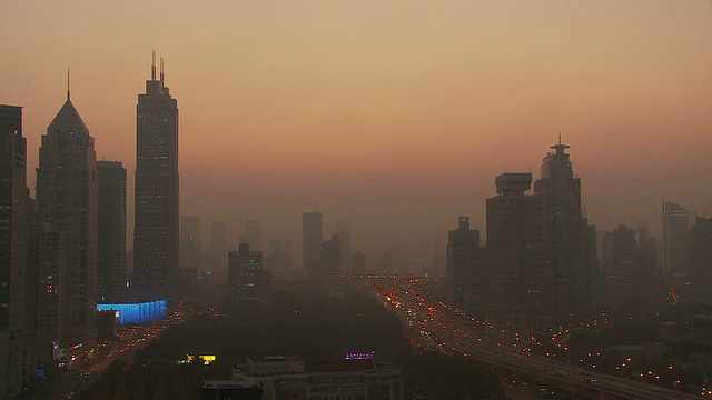 中国上海城市天际线视频素材