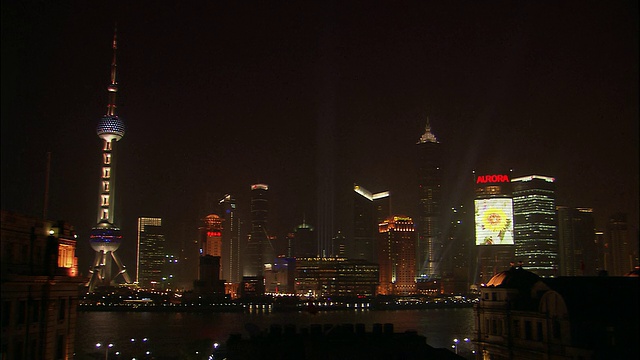 浦东天际线夜景/上海视频素材