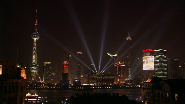 浦东天际线夜景/上海视频素材