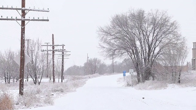 美国新墨西哥州拉米的降雪景视频素材