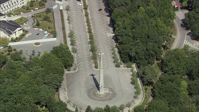 AERIAL WS ZO Sameiro Sanctuary memorial /布拉加，葡萄牙视频素材