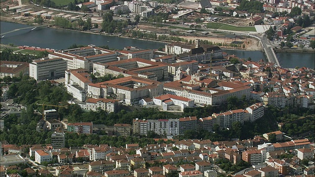 航空WS城市景观大学山/ Coimbra，葡萄牙视频素材