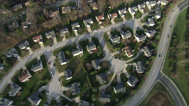 航空郊区住宅/巴尔的摩，马里兰州，美国视频素材