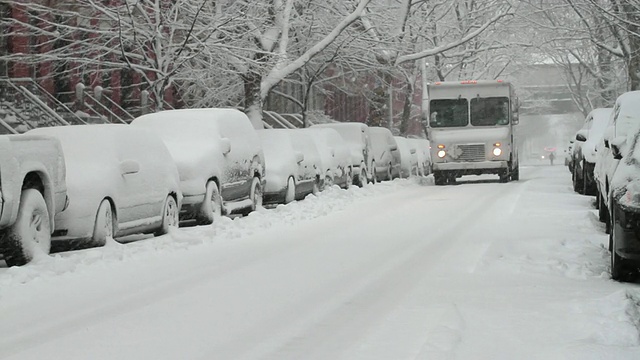 美国纽约长岛的雪街视频素材