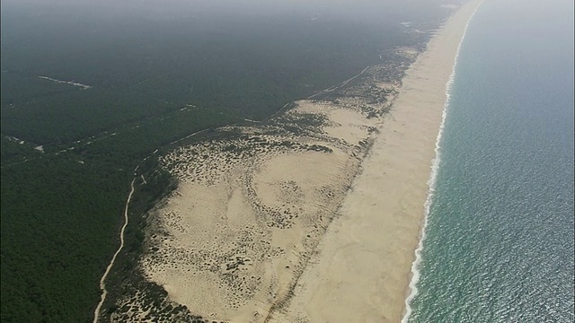 葡萄牙塞图巴尔的塞恩斯/塞恩斯北部AERIAL WS海滩视频素材