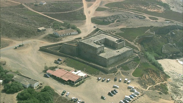 航空WS ZO Forte do Pessegueiro fortress / Sines, Setubal，葡萄牙视频素材