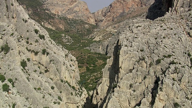 西班牙安达卢西亚，El chorro，瓜达霍斯水库里约热内卢鸟瞰图视频素材