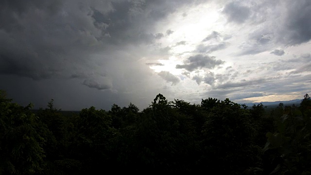 时间推移风暴天空的云与雨视频素材