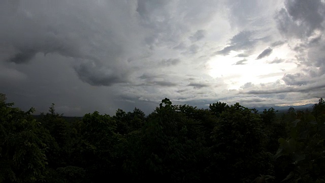 时间推移风暴天空的云与雨视频素材