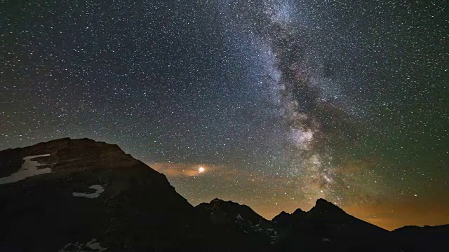 银河时光流逝越过山峰视频素材