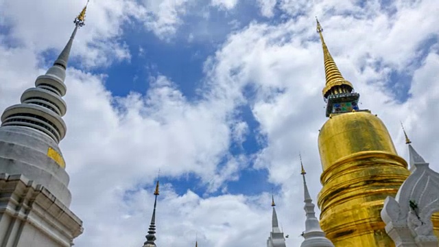 时间流逝:泰国清迈的宣道寺(变焦镜头)视频素材