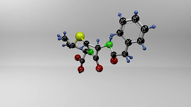 青霉素抗生素分子。视频素材