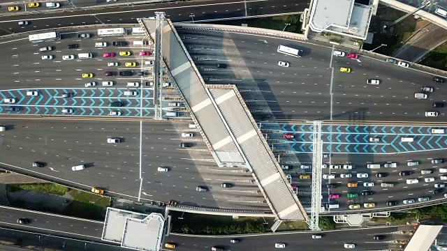 高速公路鸟瞰图视频素材