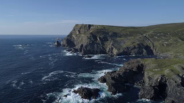 鸟瞰图格兰头海岸线，爱尔兰视频素材