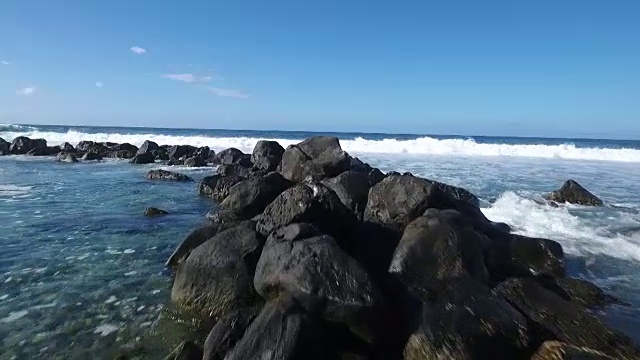 留尼旺岛的岩石视频素材