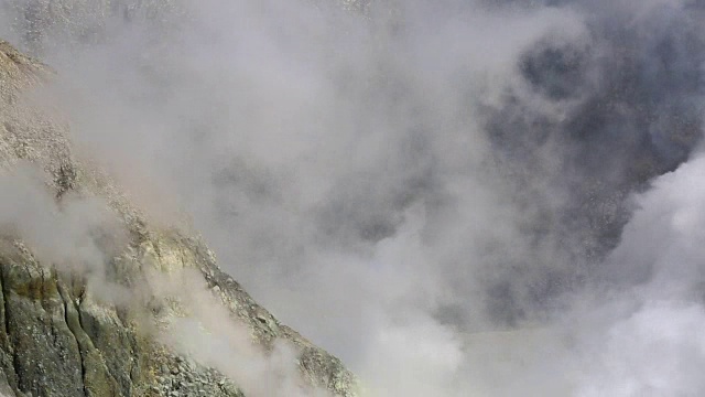 白岛火山蒸汽的时间流逝，新西兰视频素材