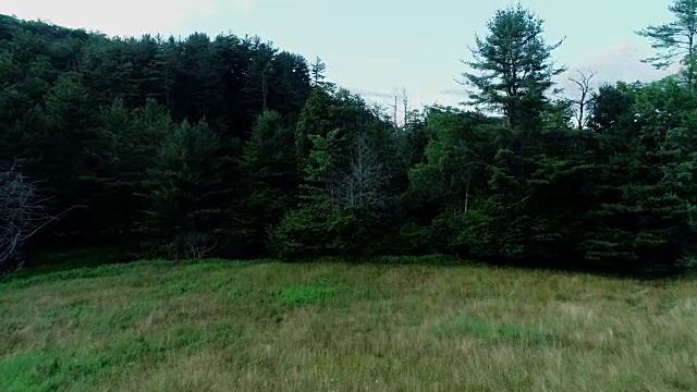 空中卡茨基尔山河流日落夏季视频素材