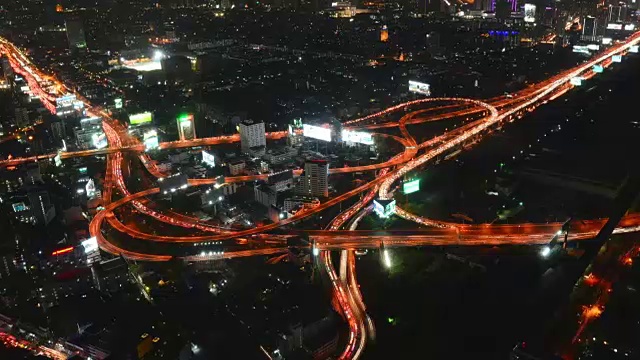 泰国曼谷市的公路枢纽鸟瞰图视频素材