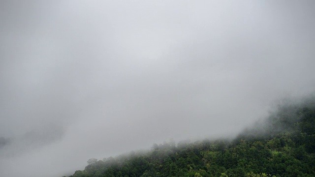 雨后有雾的山区风景，泰国北部视频素材