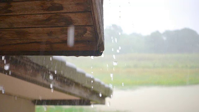 SLO MO -旧木排水沟漏水视频素材