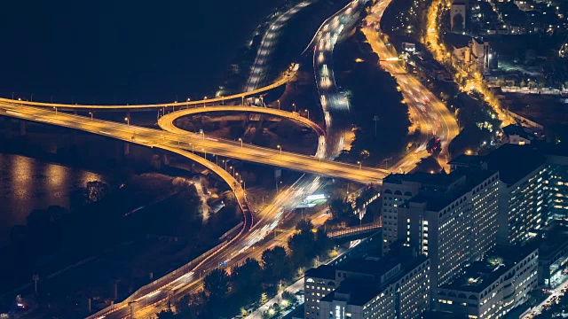 韩国首尔奥运高速公路景观和被灰尘覆盖的城市视频素材