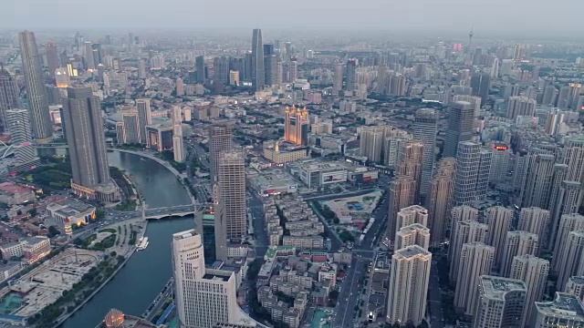 天津海河鸟瞰图视频素材