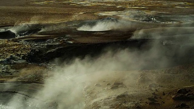 热气腾腾的火山。Hverarond地热区域视频素材