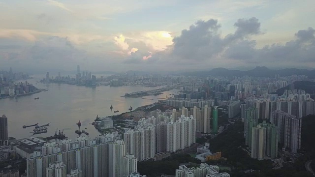 香港城市的日出景象视频素材