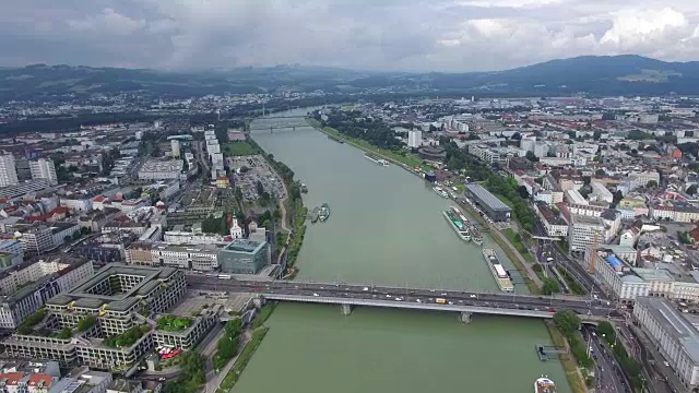 奥地利林茨顶视图。视频素材