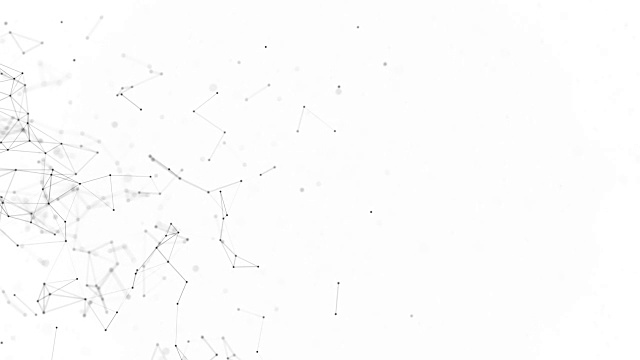 几何图形的数字概念多边形丛分形运动、粒子之间的连接和与粒子之间的连接。三角形的技术。摘要网络动画循环背景视频素材