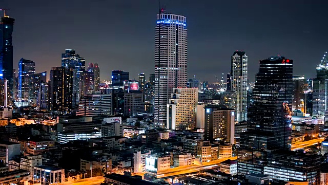 曼谷夜景的时间流逝视频素材