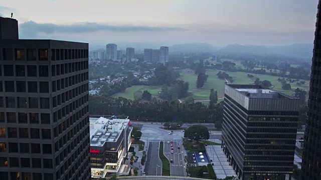 购物中心和乡村俱乐部，世纪城市，洛杉矶-无人机拍摄视频素材