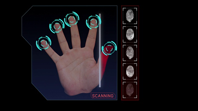 用手扫描以获得安全或身份证明的动画视频素材