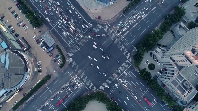 交叉口鸟瞰图视频素材