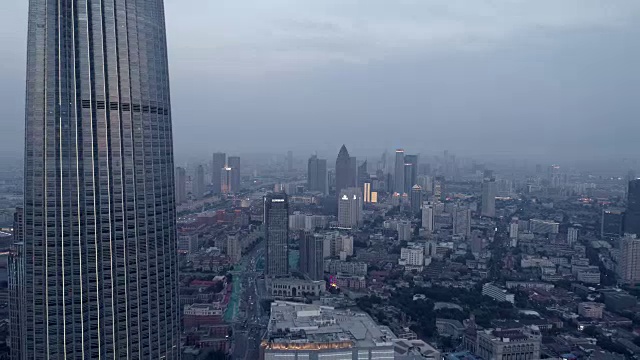 天津海河市区鸟瞰图视频素材