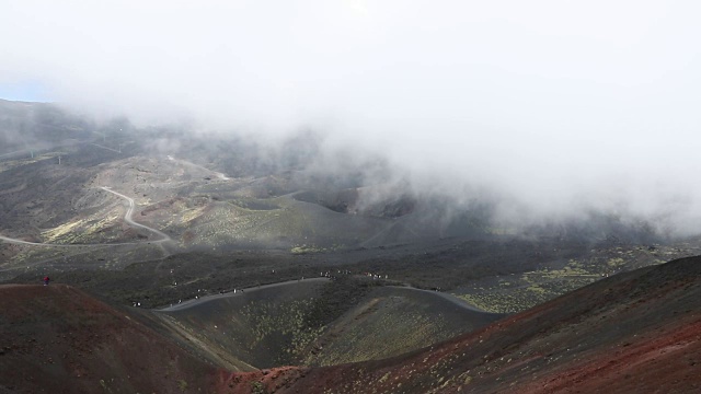 意大利西西里岛埃特纳火山上的西尔维斯特里·Superiori火山口视频素材