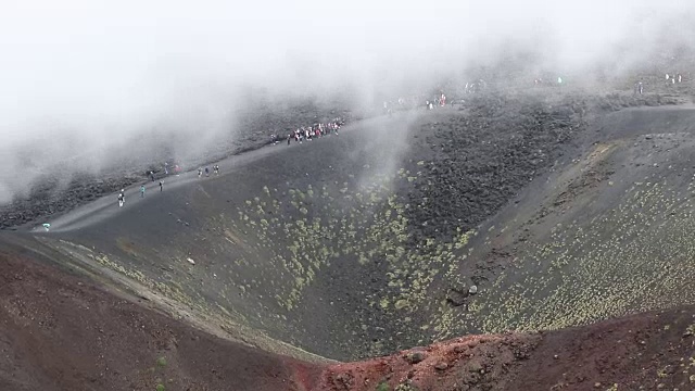 意大利西西里岛埃特纳火山上的西尔维斯特里·Superiori火山口视频素材