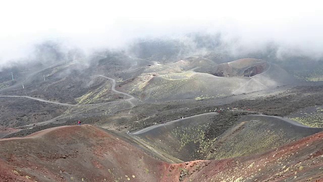 意大利西西里岛埃特纳火山上的西尔维斯特里·Superiori火山口视频素材