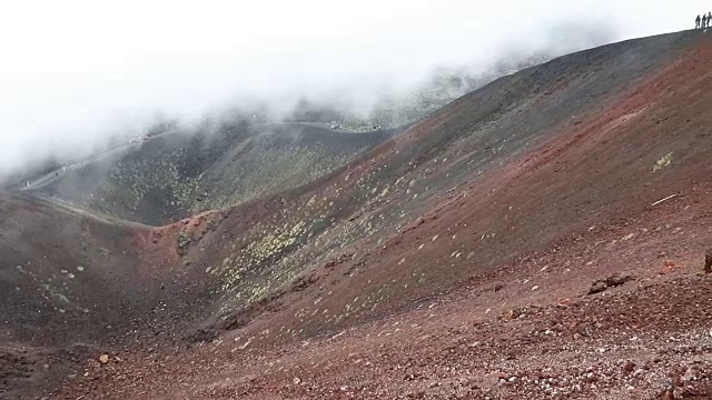 意大利西西里岛埃特纳火山上的西尔维斯特里·Superiori火山口视频素材