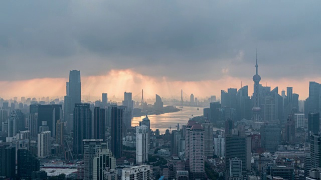 上海陆家嘴的时间流逝视频素材