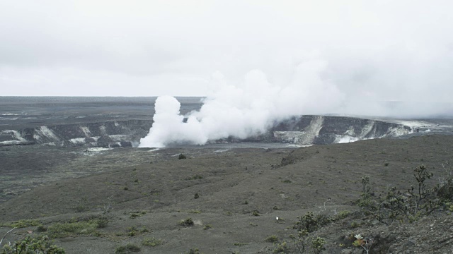 吸烟火山口，基拉韦厄，夏威夷，2009年2月视频素材