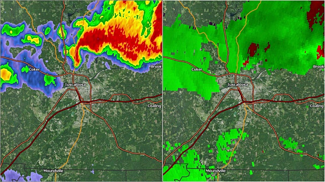 2011年，塔斯卡卢萨，AL龙卷风雷达分屏视频素材
