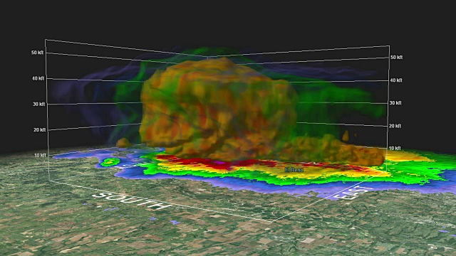 2013年El Rino, OK龙卷风3D雷达视频素材