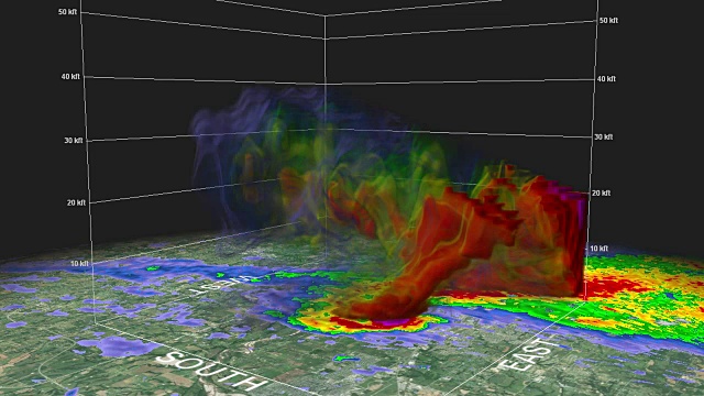 2013年摩尔桥溪，龙卷风3D扫描视频素材