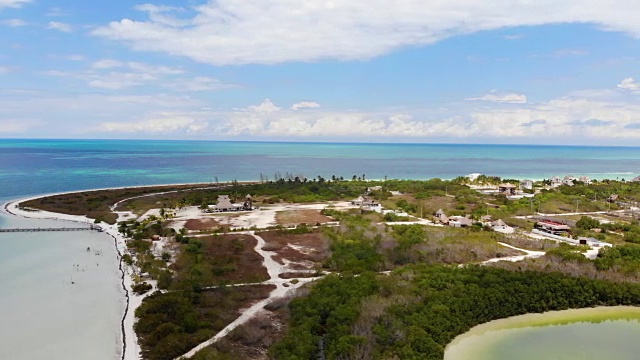 鸟瞰图的蓬可可在Isla Holbox，墨西哥视频素材