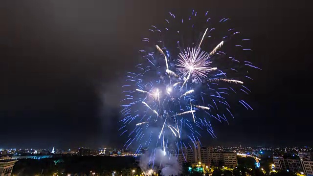 哈尔科夫市的夜晚时光流逝。乌克兰视频素材