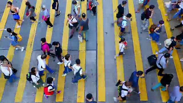 香港繁忙的人行横道-时间流逝视频素材