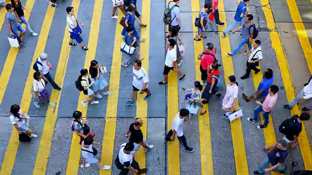 香港繁忙的人行横道-时间流逝视频素材