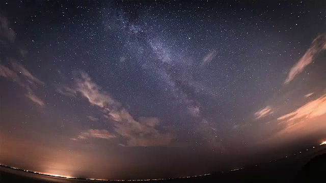 恒星的时间流逝，恒星的运动，云和流星视频素材